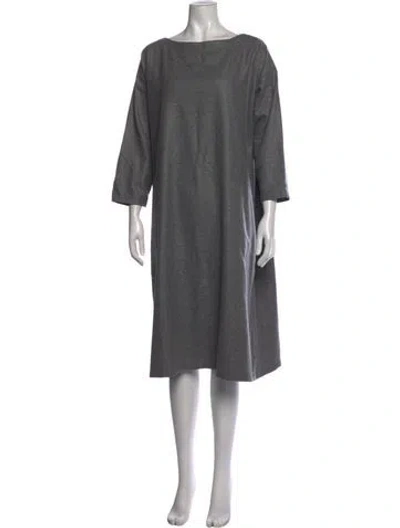 Pre-owned Eskandar Virgin Wool Midi Length Dress In Grey