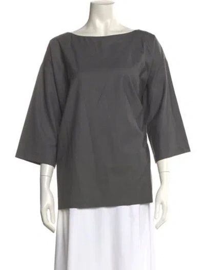 Pre-owned Eskandar Virgin Wool Scoop Neck Blouse In Gray