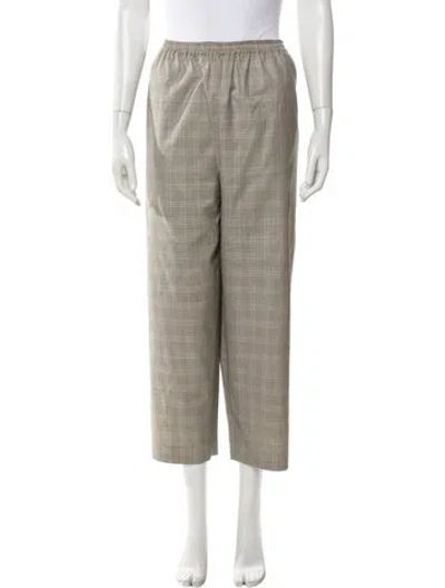 Pre-owned Eskandar Virgin Wool Straight Leg Pants In Gray