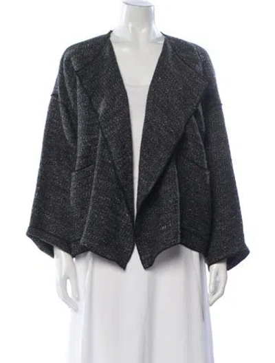 Pre-owned Eskandar Virgin Wool Tweed Pattern Jacket W/ Tags In Gray
