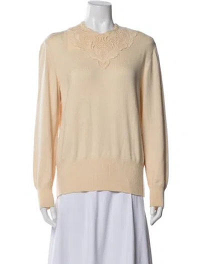 Pre-owned Eskandar Virgin Wool V-neck Sweater In Neutral