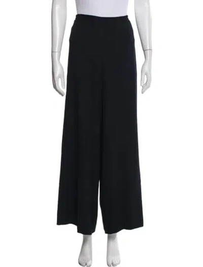 Pre-owned Eskandar Virgin Wool Wide Leg Pants In Black