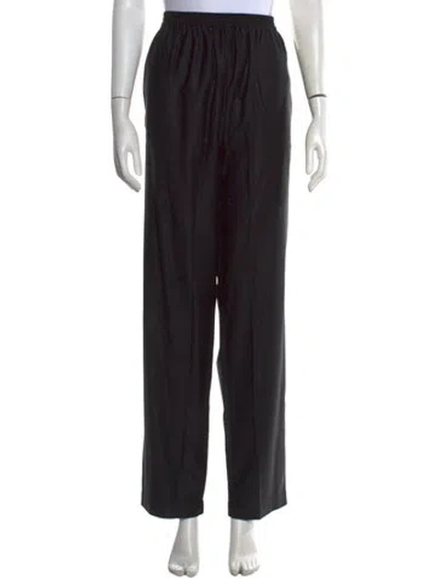 Pre-owned Eskandar Virgin Wool Wide Leg Pants In Black