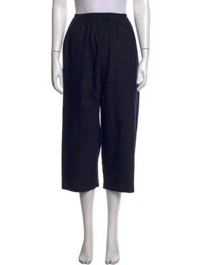 Pre-owned Eskandar Virgin Wool Wide Leg Pants In Black