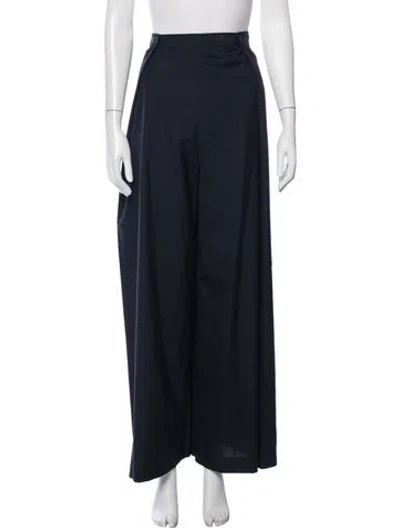 Pre-owned Eskandar Virgin Wool Wide Leg Pants In Blue