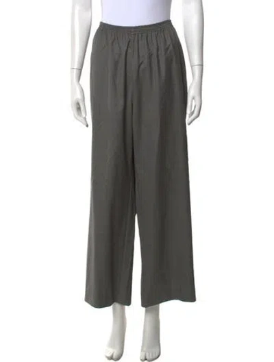 Pre-owned Eskandar Virgin Wool Wide Leg Pants In Grey