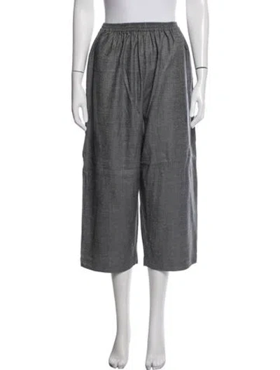 Pre-owned Eskandar Virgin Wool Wide Leg Pants In Grey