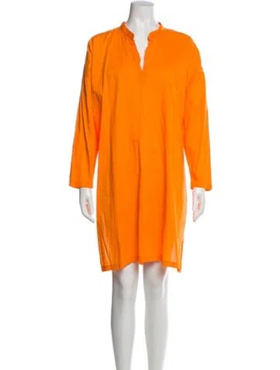 Pre-owned Eskandar V-neck Knee-length Dress In Orange