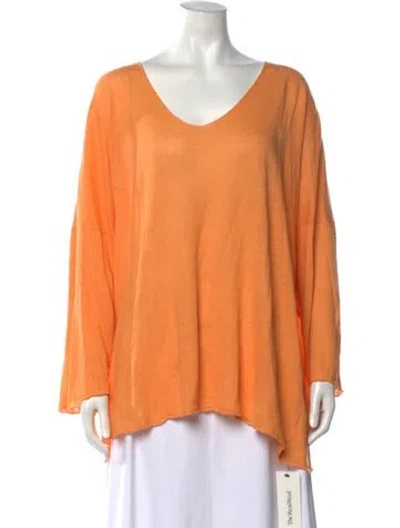 Pre-owned Eskandar V-neck Long Sleeve Top In Orange