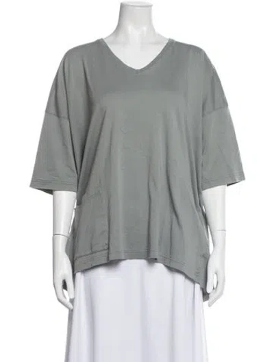 Pre-owned Eskandar V-neck Short Sleeve T-shirt In Grey
