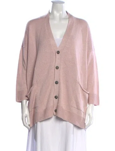 Pre-owned Eskandar V-neck Sweater In Pink