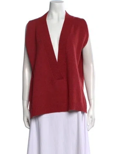 Pre-owned Eskandar V-neck Sweater In Red