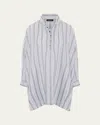 Eskandar Wide A-line Artists Smock (long Plus Length) In Grey