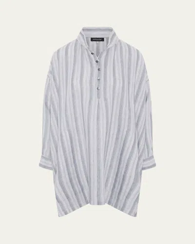 Eskandar Wide A-line Artists Smock (long Plus Length) In Grey