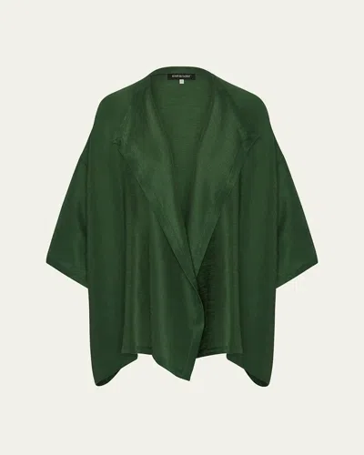 Eskandar Wide A-line Jacket Coat (mid Plus Length) In Green
