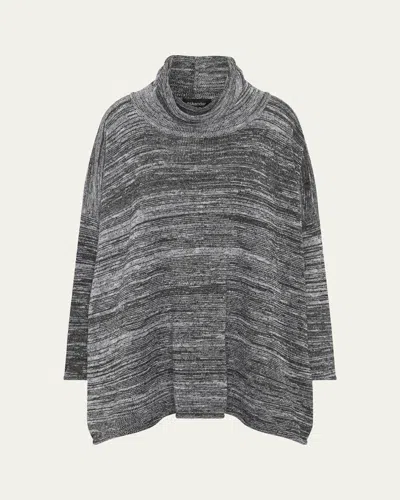 Eskandar Wide A-line Monks Top (long Length) In Monochrome