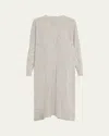Eskandar Wide A-line Round Neck Dress In Greybeige