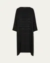 Shop Eskandar Wide A-line Scoop Neck Dress In Black
