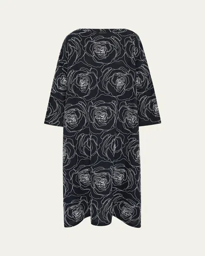 Eskandar Wide A-line Scoop-neck Dress In Navydark