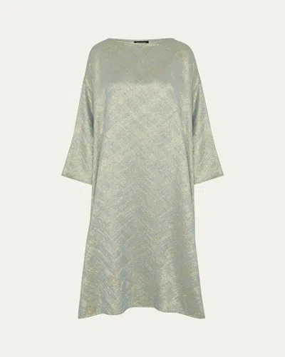 Eskandar Wide A-line Scoop Neck Dress In Green