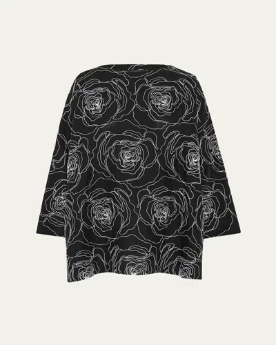 Eskandar Wide A-line Scoop-neck Tunic (long Length) In Black