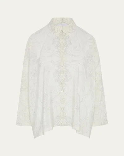 Eskandar Wide A-line Scrunch-neck Shirt (mid Plus Length)