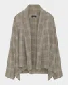 Eskandar Wide A-line Scrunch Shawl-collar Jacket (mid Plus Length) In Natural