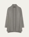 Eskandar Wide A-line Shawl-collar Cardigan (long Plus Length) In Silvergrey