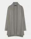 ESKANDAR WIDE A-LINE SHAWL-COLLAR CARDIGAN (LONG PLUS LENGTH)