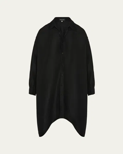 Eskandar Wide A-line Shirt With Collar (very Long Length)