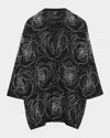 Eskandar Wide A-line V-neck Jacket (long Length) In Black