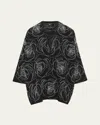 Eskandar Wide A-line V-neck Jacket (long Length) In Black