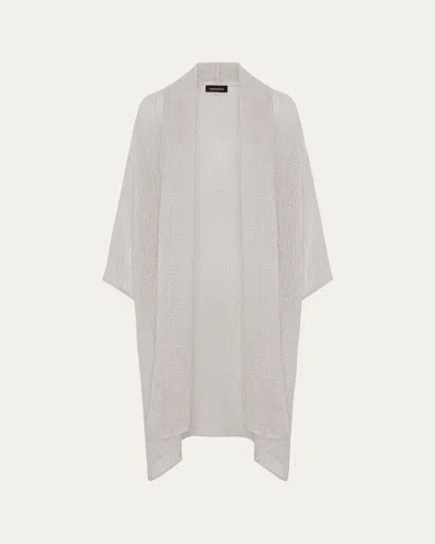 Eskandar Wide A-line Scrunch Shawl Collar Jacket - Very Long In Gray