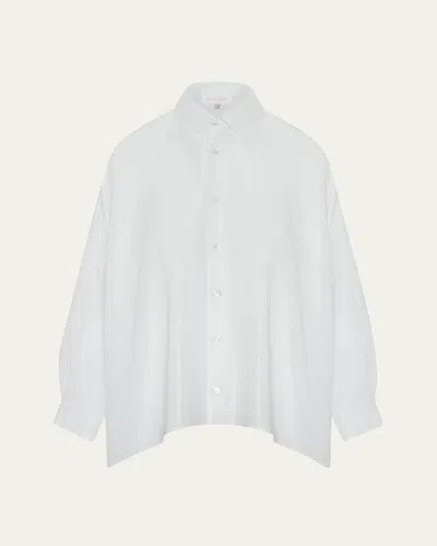 Eskandar Wide A-line Shirt With Collar - Very Long Length In Multi