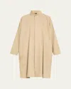 Eskandar Wide Aline Shirt With Double Stand Collar Very Long