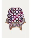 Eskandar Silk Printed Top In Multi
