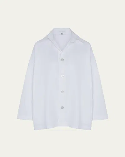 Eskandar Wide Button-down Shirt In White