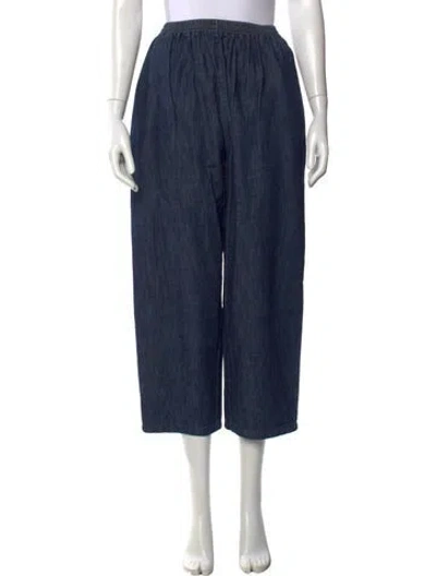 Pre-owned Eskandar Wide Leg Pants In Blue