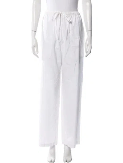 Pre-owned Eskandar Wide Leg Pants In White