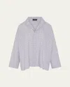 Eskandar Wide Longer-back Double Stand Collar Shirt (mid Plus Length)