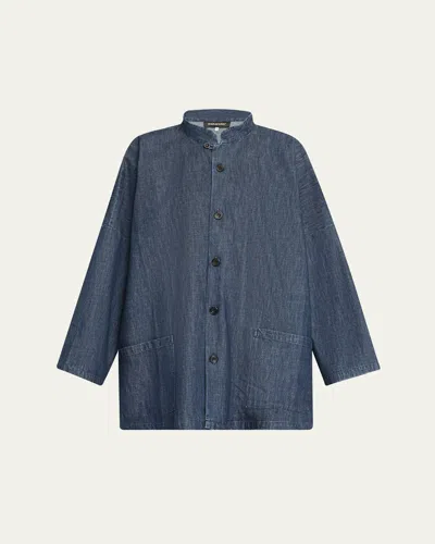 ESKANDAR WIDE LONGER BACK MANDARIN JACKET (LONG LENGTH)
