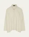 Eskandar Wide Longer-back Shirt With Double Stand Collar (mid Plus Length)