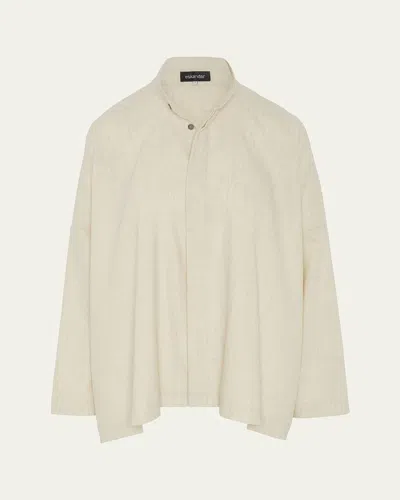 Eskandar Wide Longer-back Shirt With Double Stand Collar (mid Plus Length)