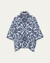 Eskandar Wide Short-sleeve Shirt With Collar (mid Plus Length) In Navy