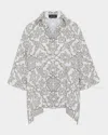 Eskandar Wide Short Sleeve Shirt With Collar Mid Plus In Natural