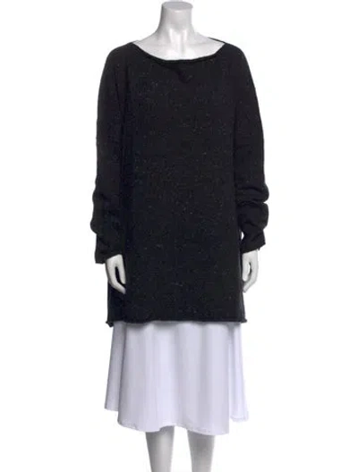 Pre-owned Eskandar Wool Bateau Neckline Sweater In Black