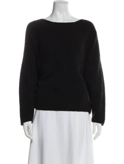 Pre-owned Eskandar Wool Bateau Neckline Sweater In Black
