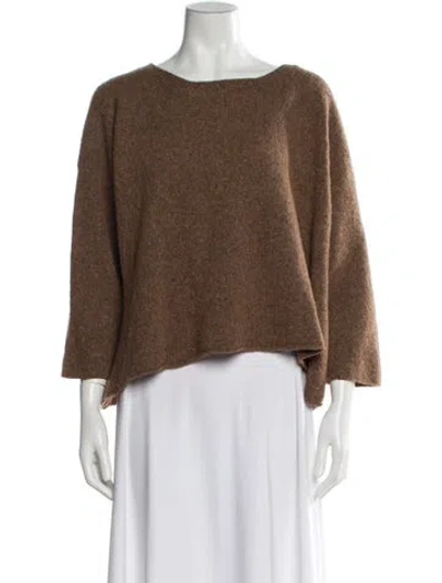 Pre-owned Eskandar Wool Bateau Neckline Sweater In Brown