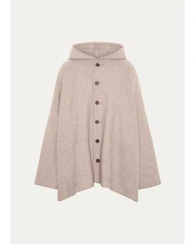 Eskandar Wool Cashmere Hooded Coat - Long Length In Neutral
