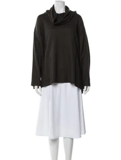 Pre-owned Eskandar Wool Cowl Neck Top In Green
